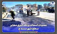 اجرای عملیات لکه‌گیری معابر اصلی سطح شهر سنندج 